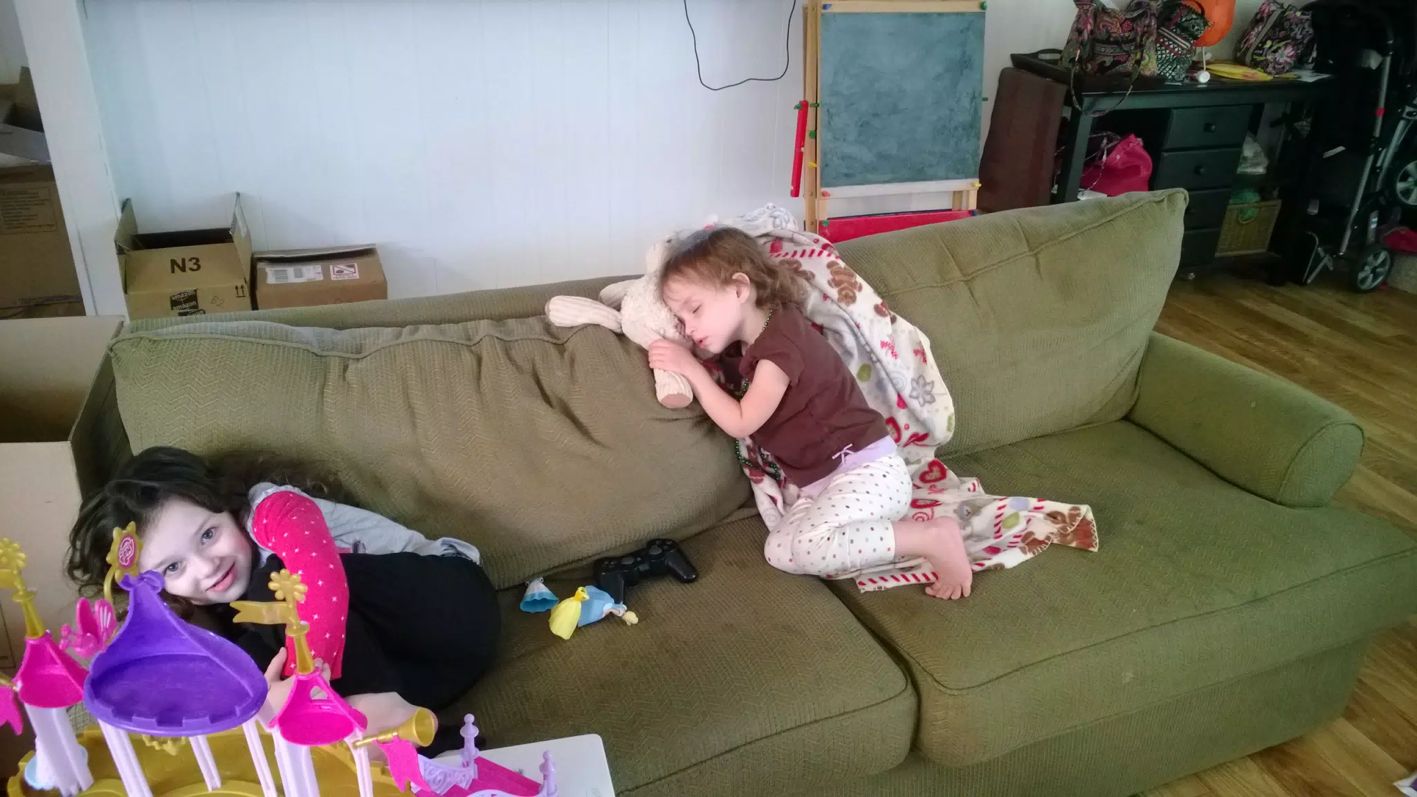 Liesl and Luciana on Couch