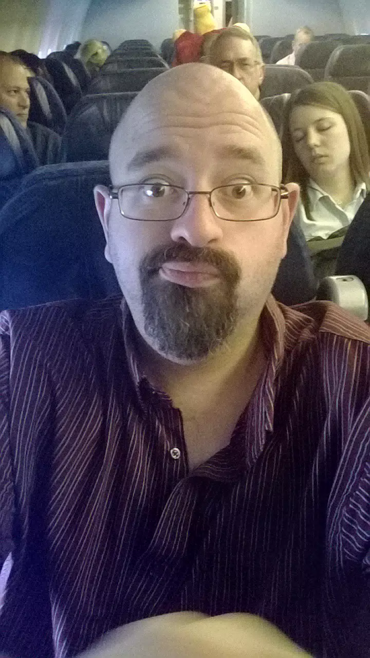 Scott on an Airplane