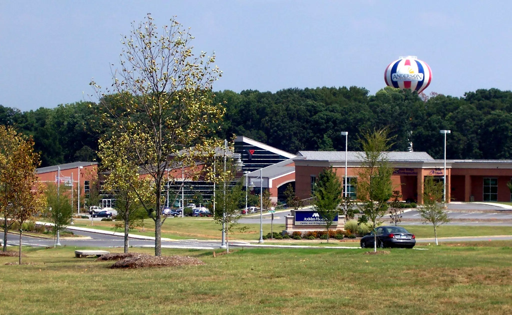 Anderson Balloon Water Tower over YMCA
