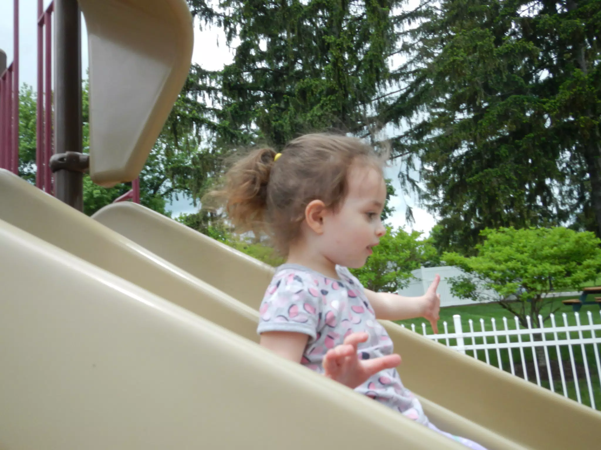 Luciana on the Slide at Our Home in Peekskill
