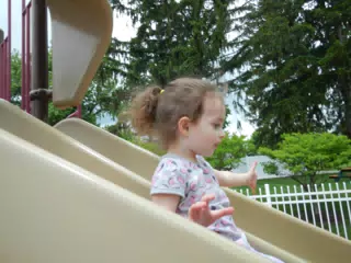Luciana on the Slide at Our Home in Peekskill