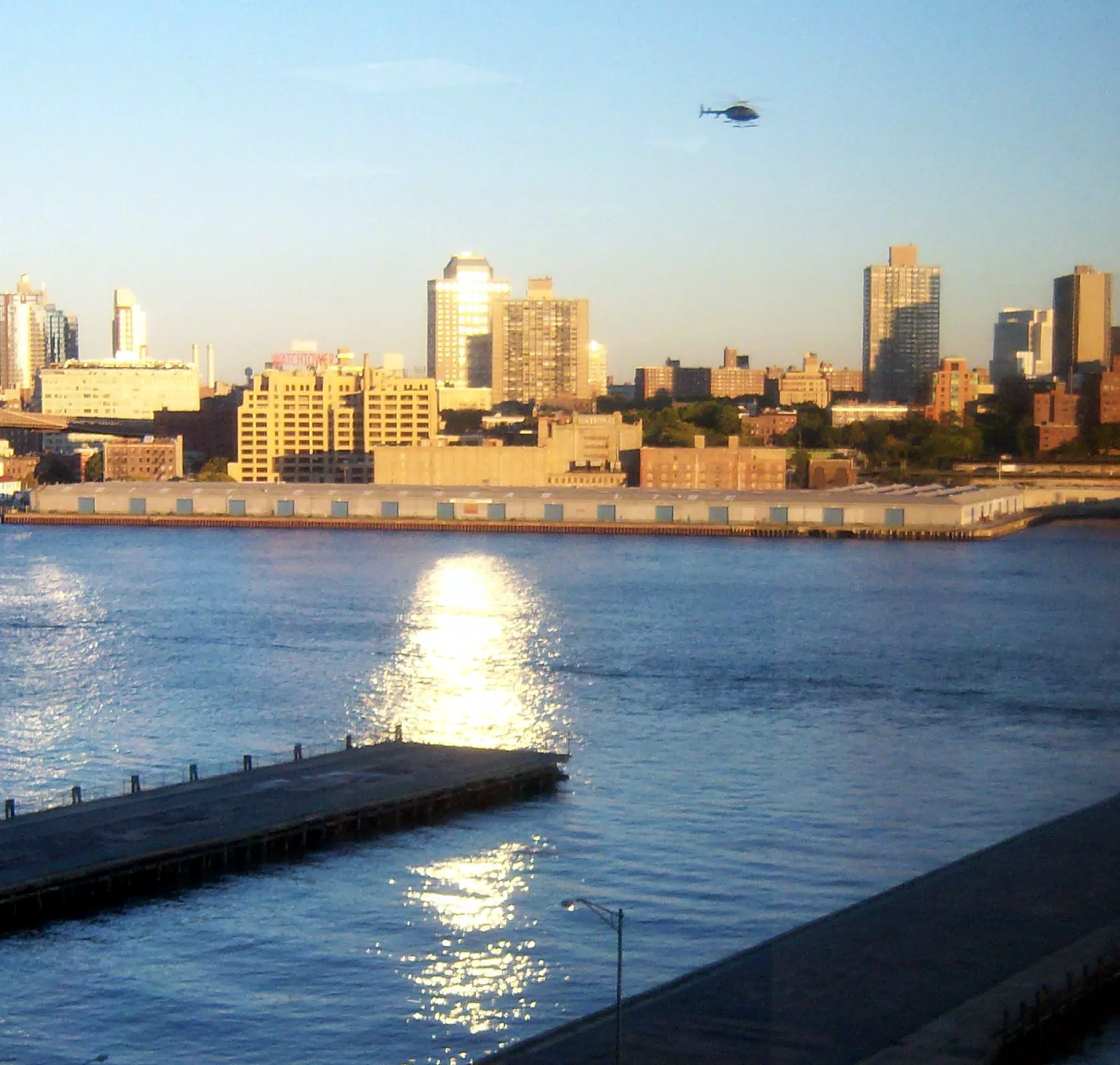 Helicopter over Brooklyn from South Street