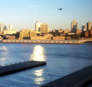 Helicopter over Brooklyn from South Street