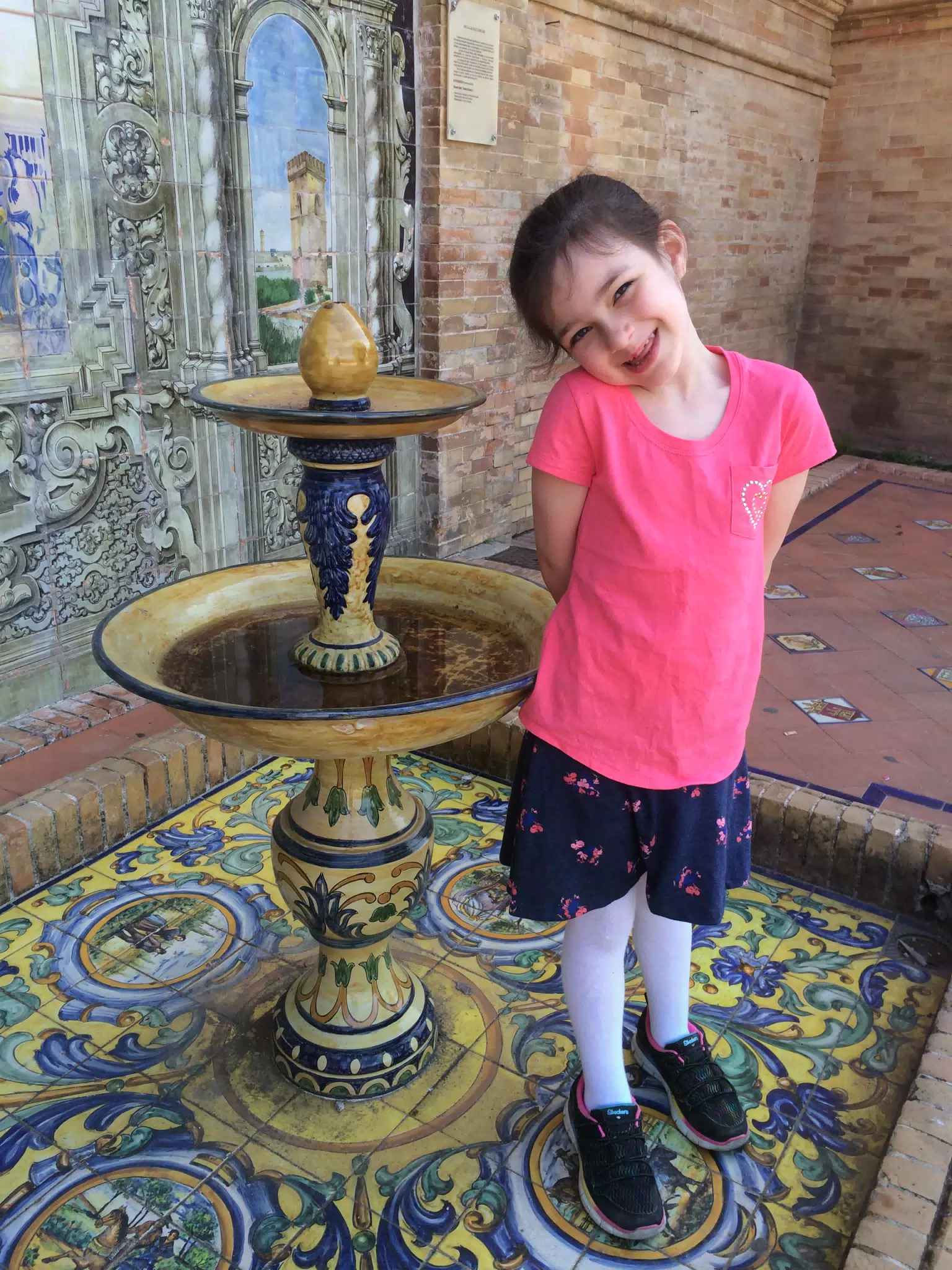 Posing in the Plaza de España