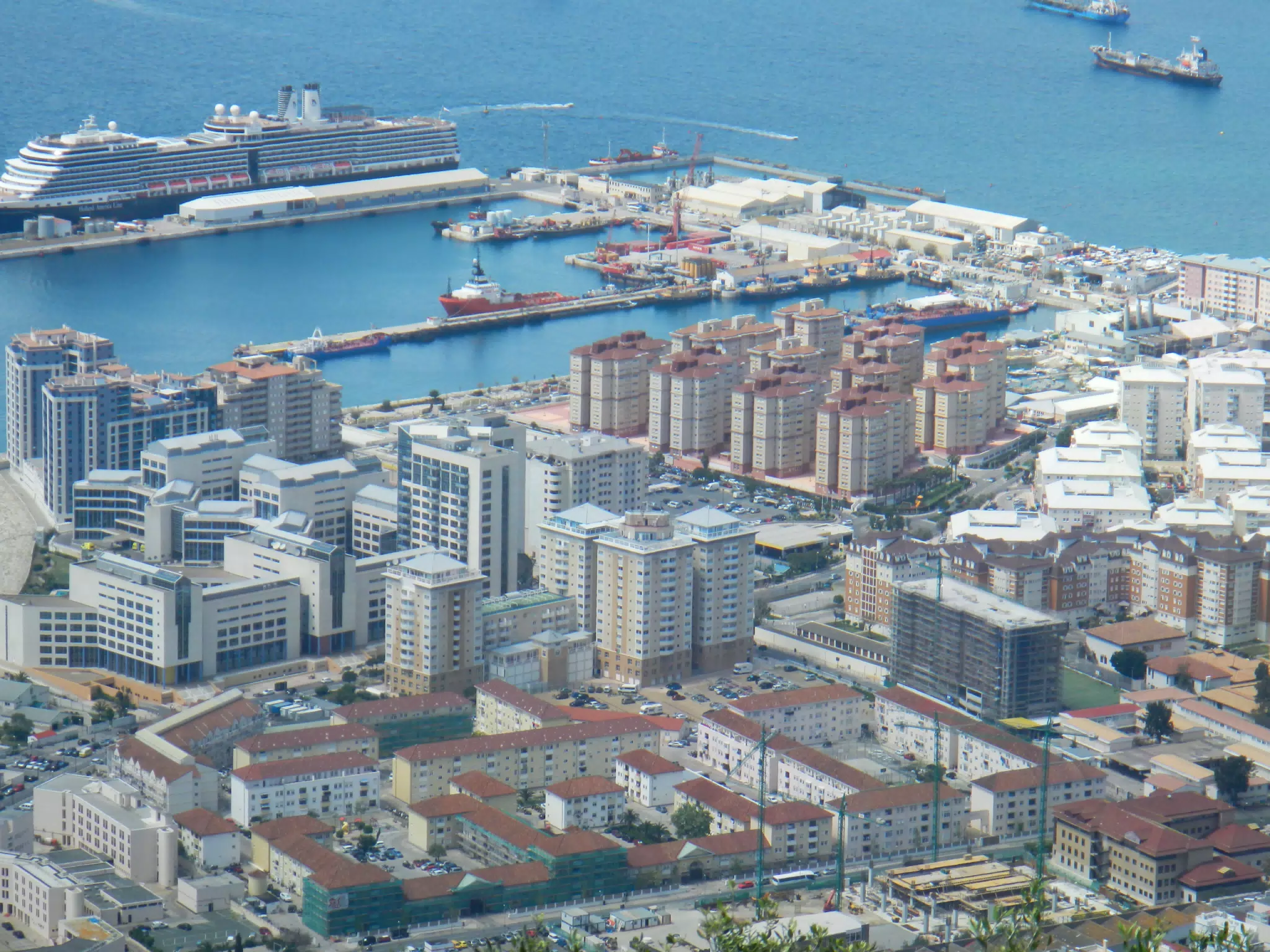 Cruise Ship and Downtown Gibraltar