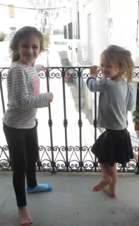 Liesl and Luciana on the Front Terrace