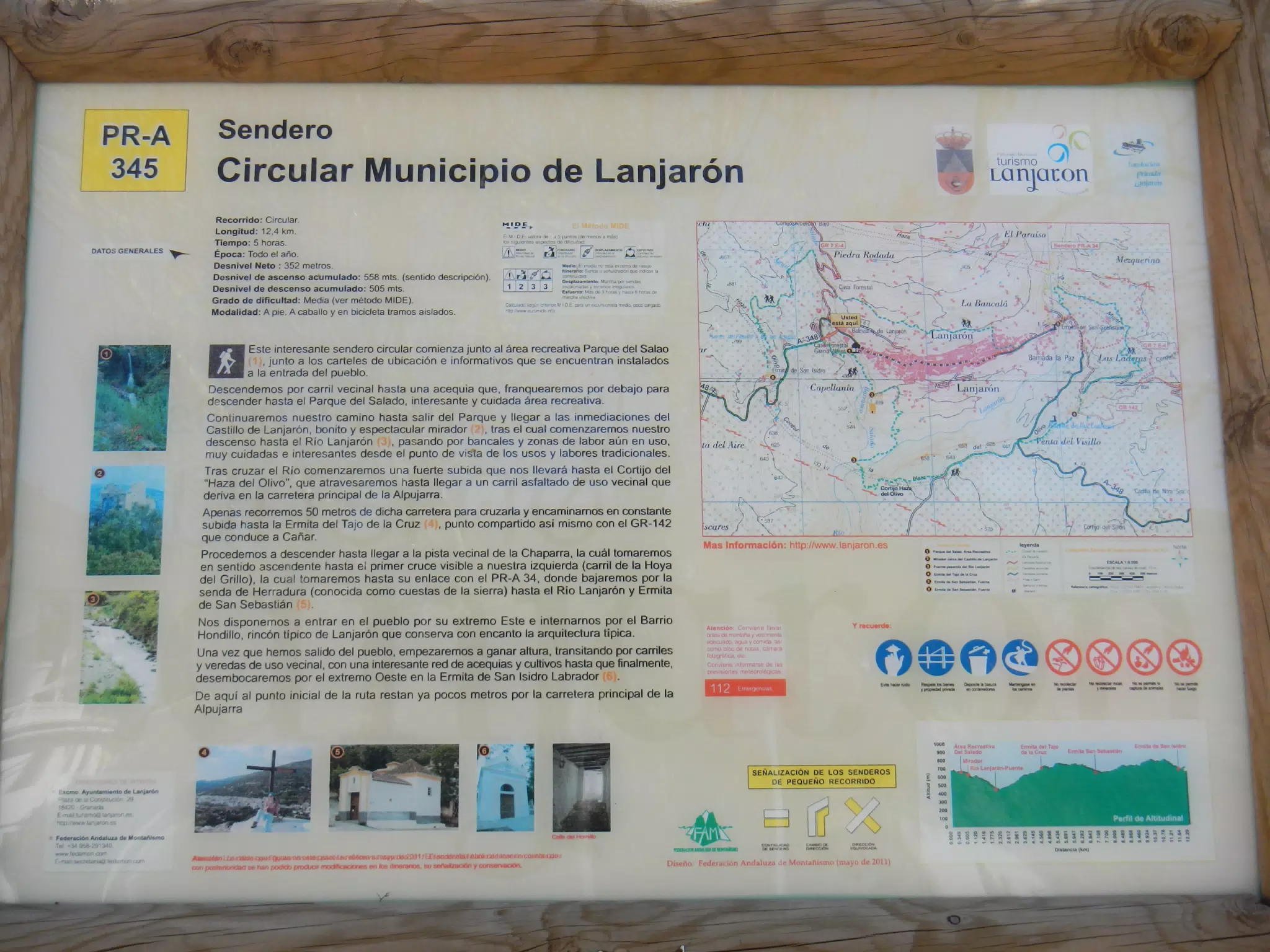 PR-A 345 Sign in Lanjarón