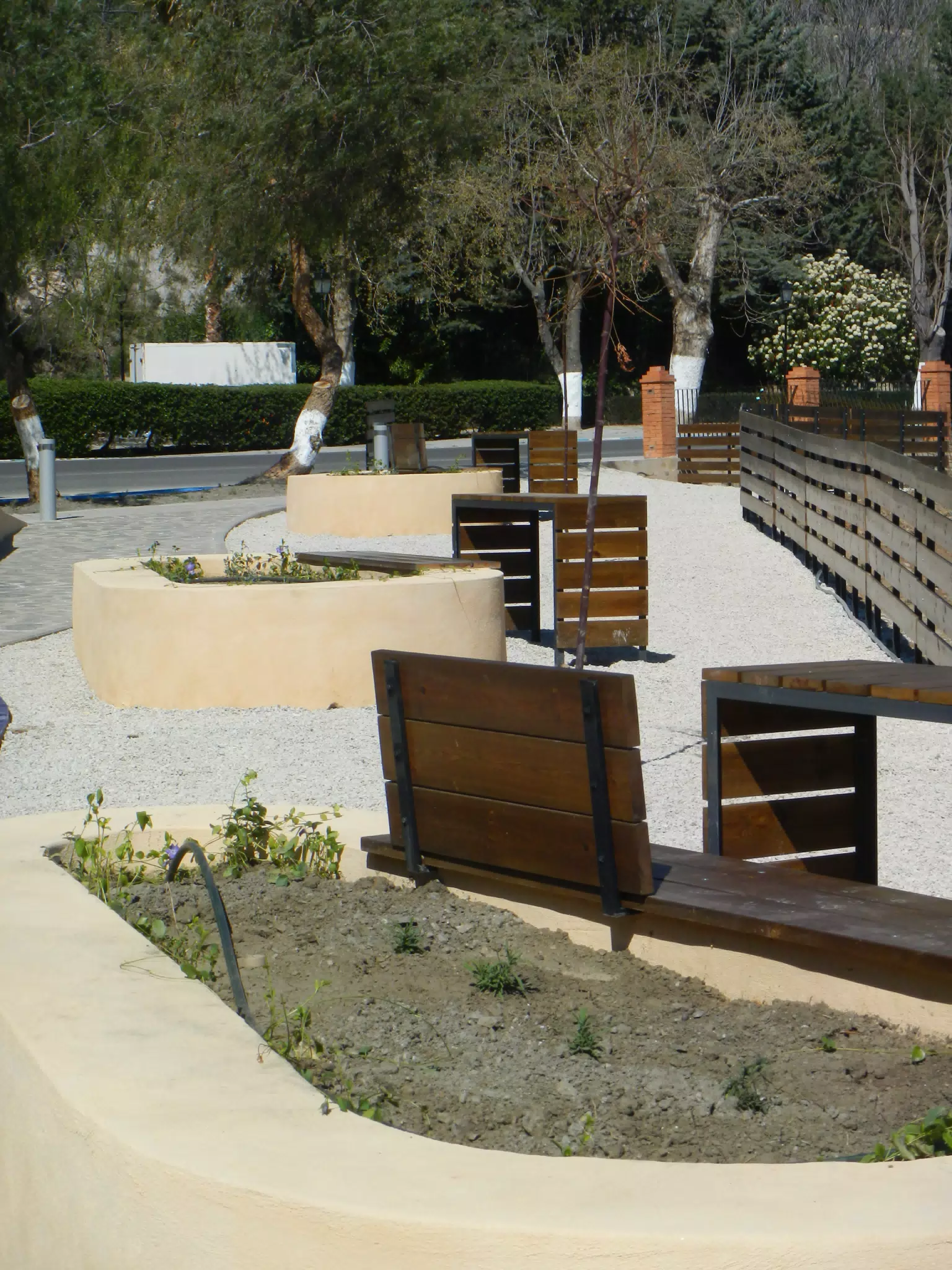 Tabels and Benches in New Park in Lanjarón