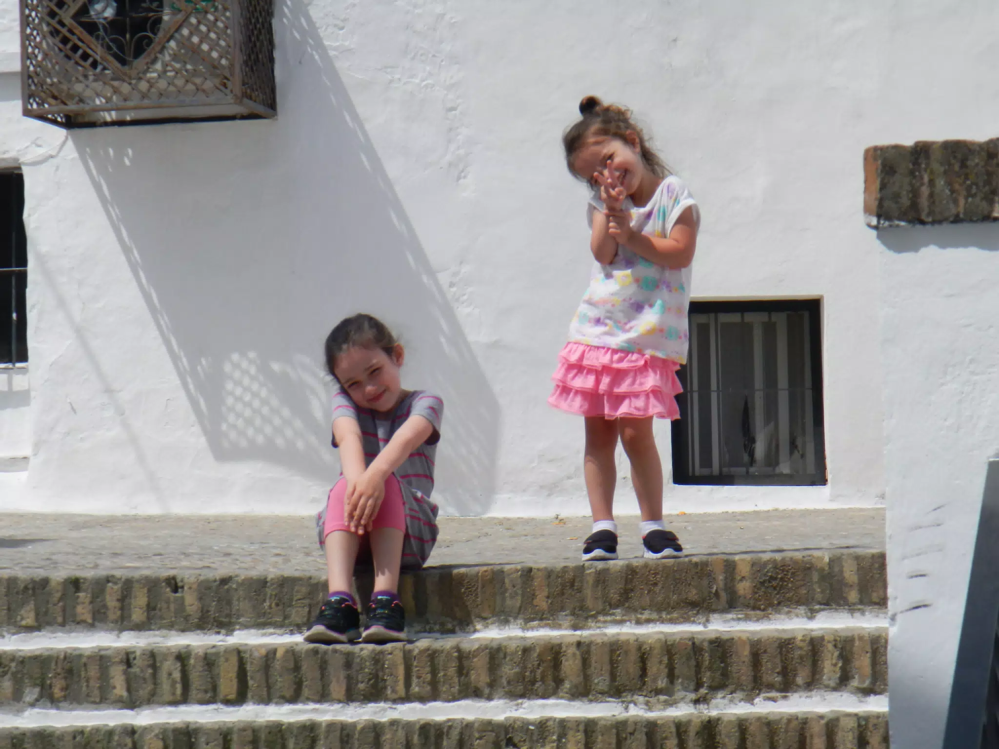 Liesl and Luciana Posing on Steps