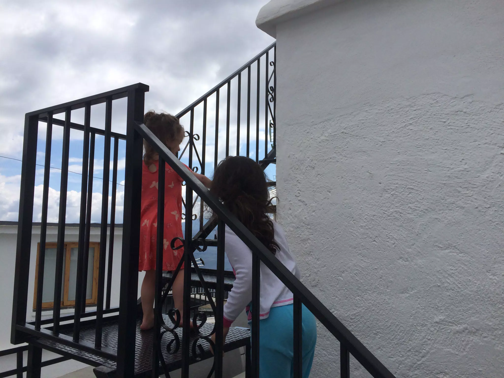 The Girls Climbing to the Terrace