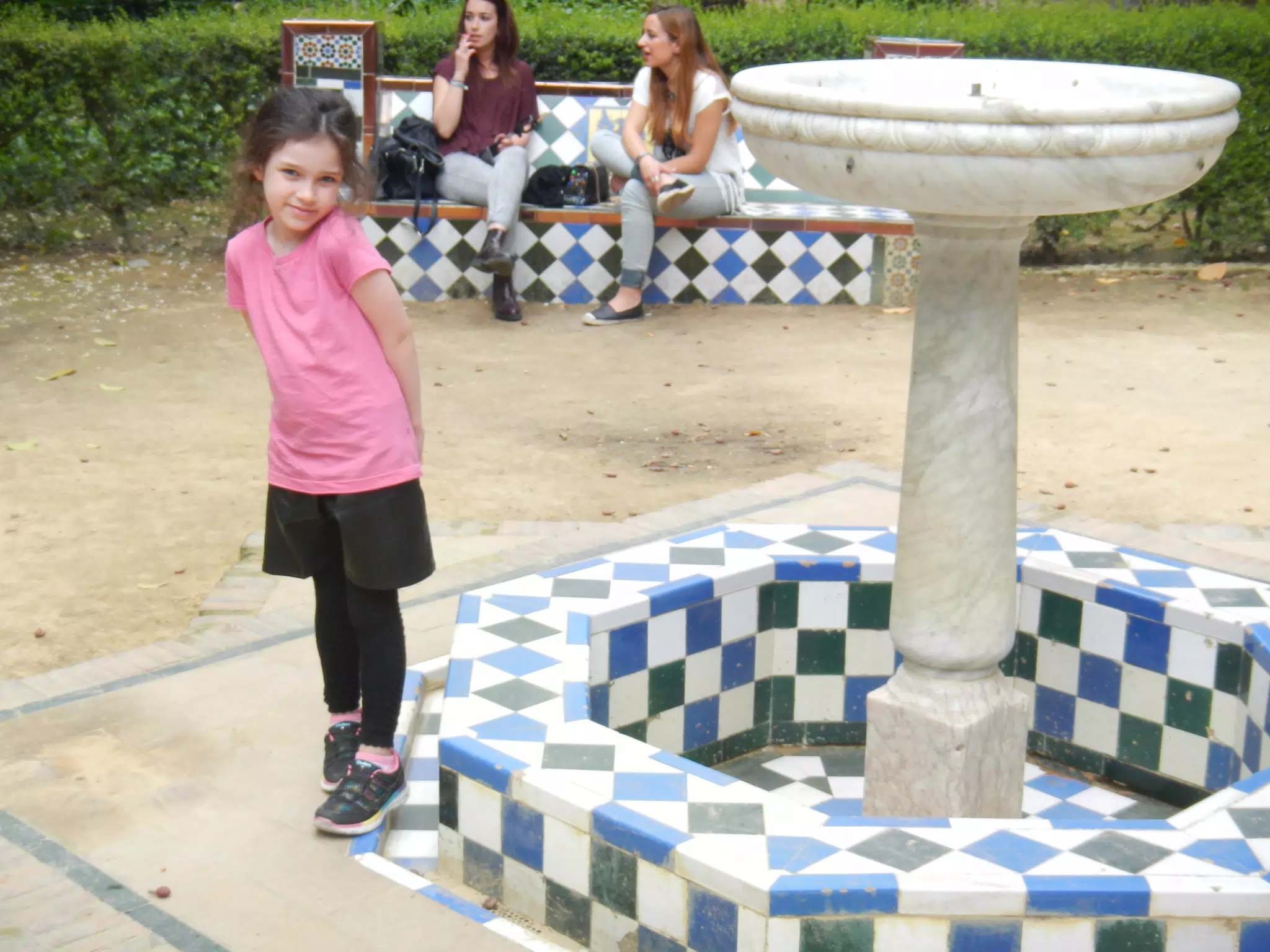 Liesl by Fountain in Alcazar Garden
