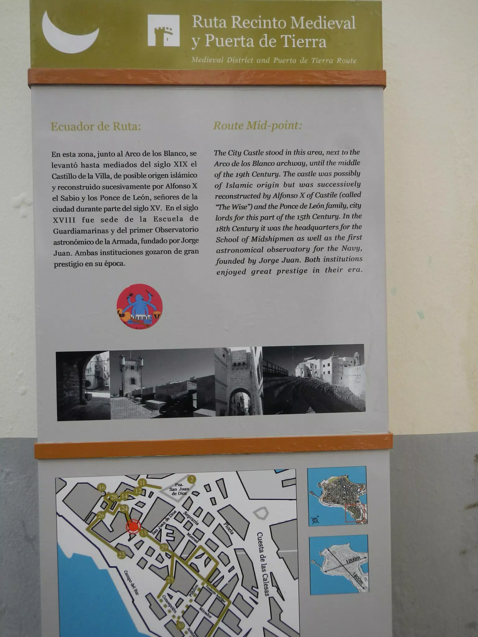 Mid Point Marker of Cádiz Historical Walking Routes