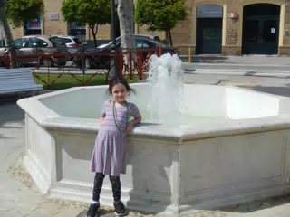Liesl by Fountain in Cadiz