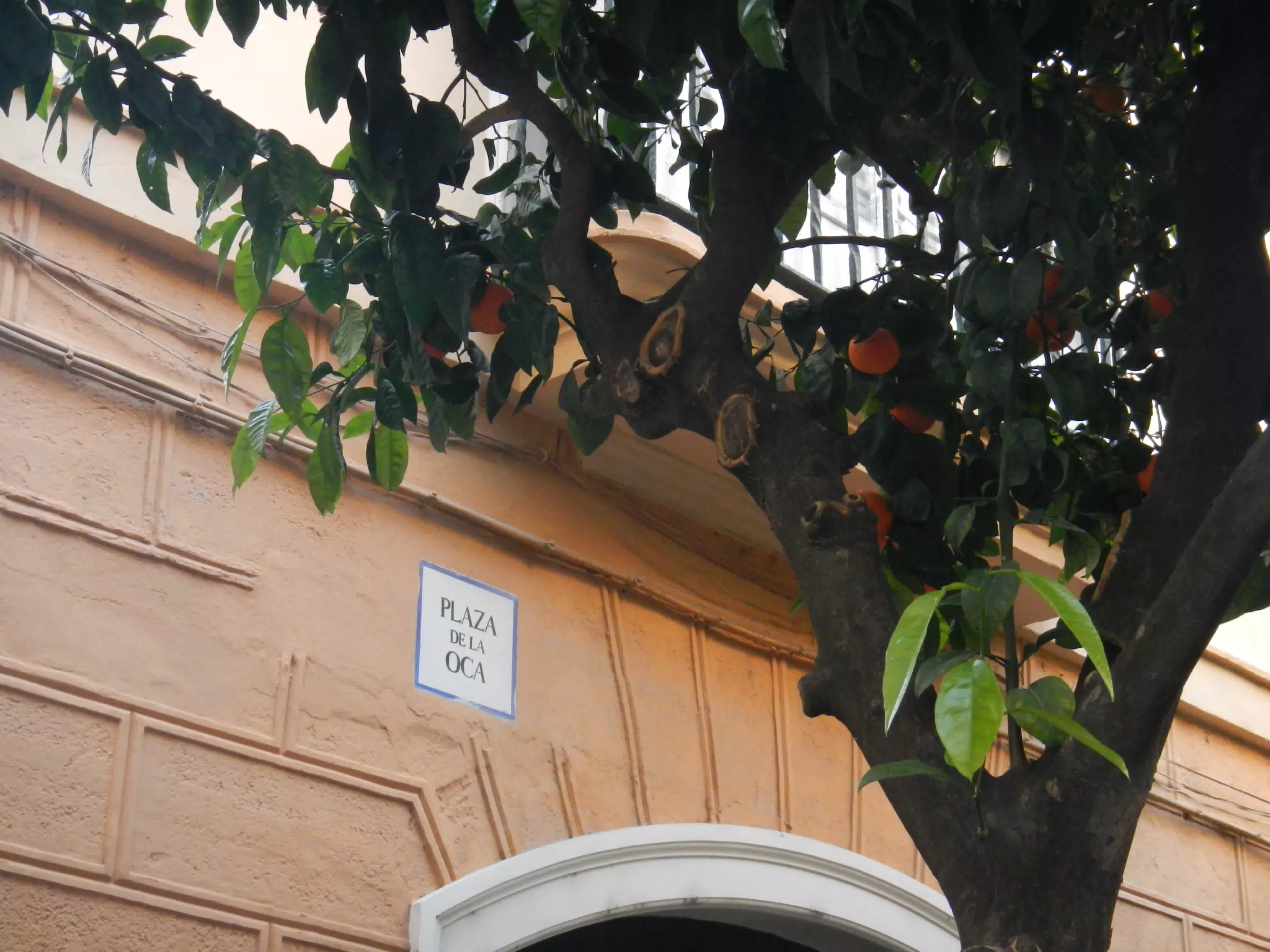Sign on the Plaza de la Oca