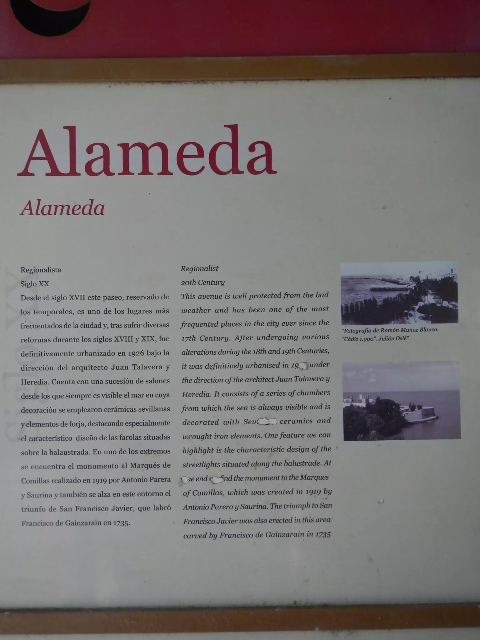 Historical Signpoint Explaning the Alameda