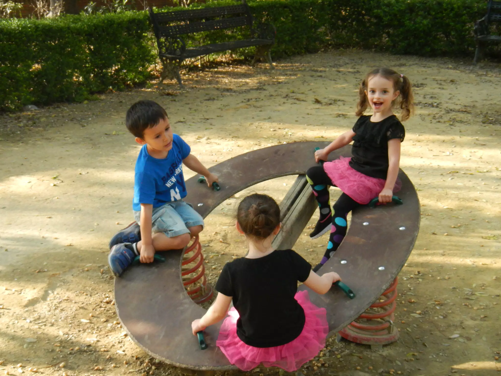 The Girls Made a Friend on the Playground