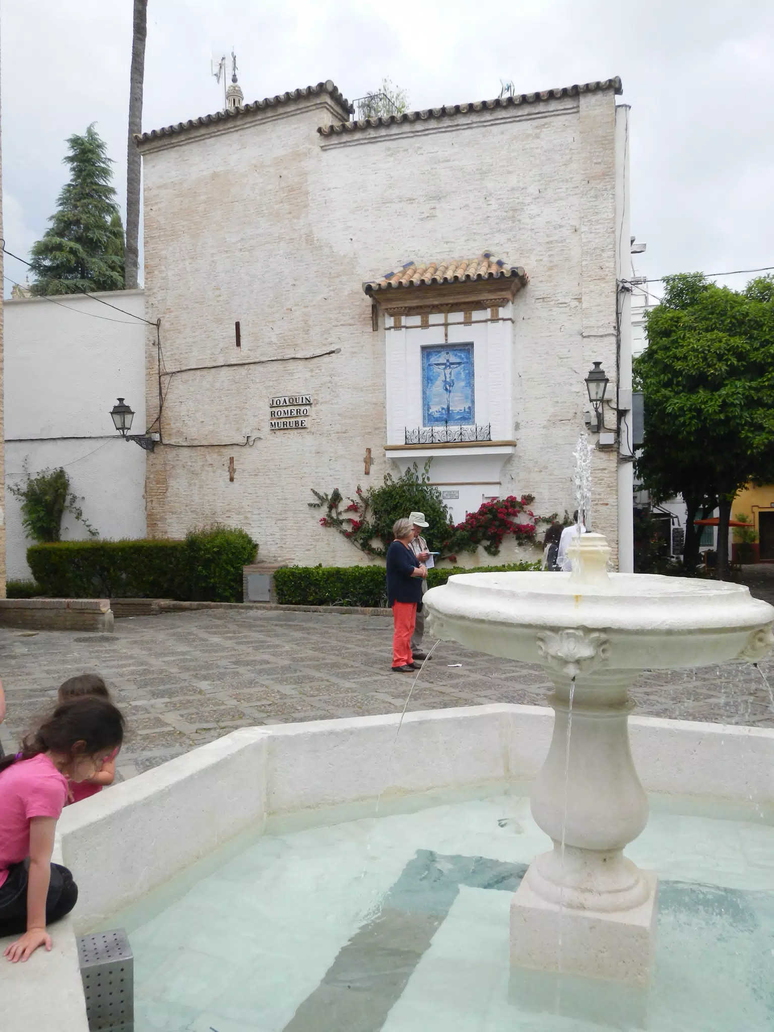 Liesl Checking Out a Fountain