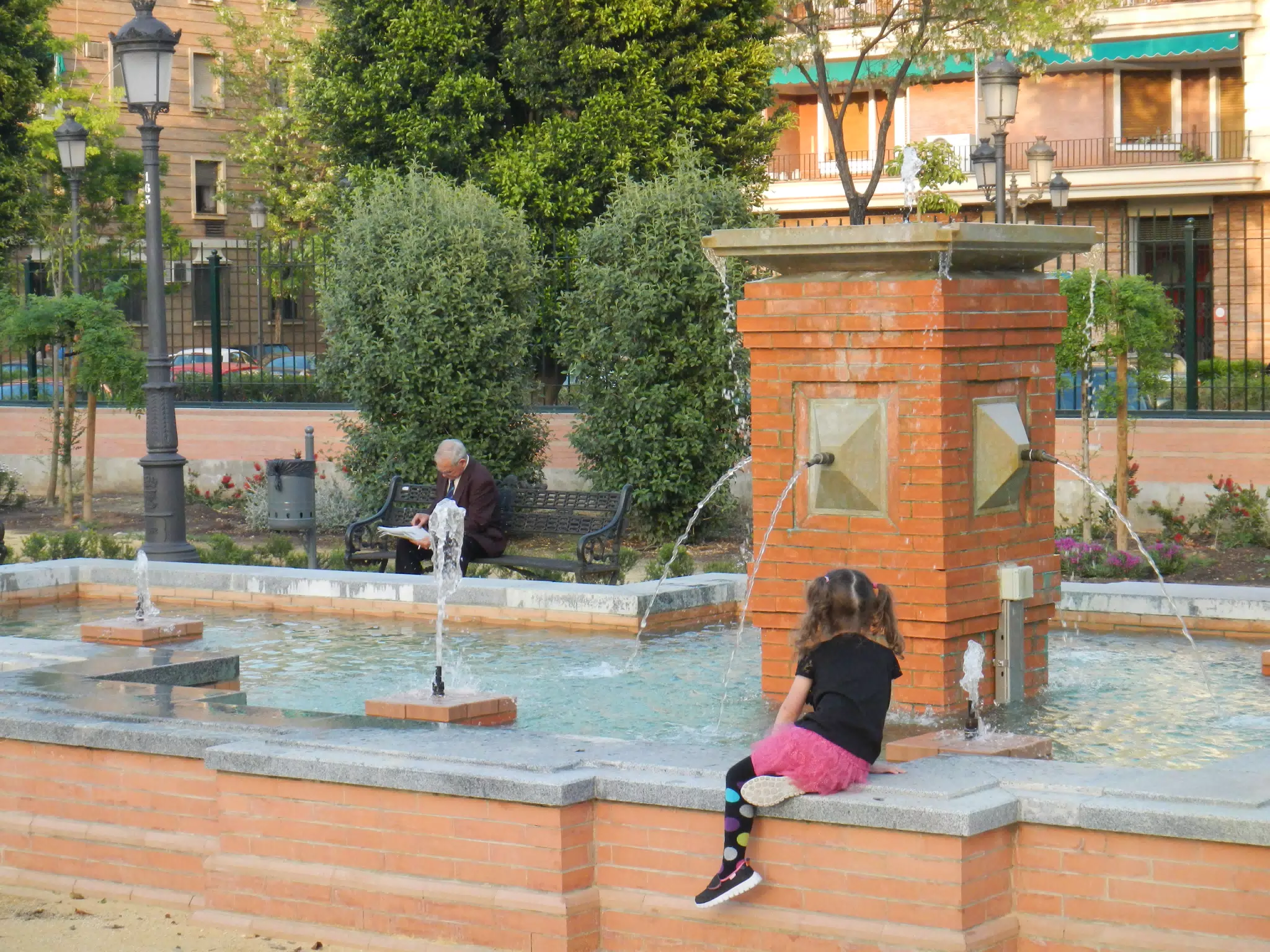 Luciana at a Park Fountain