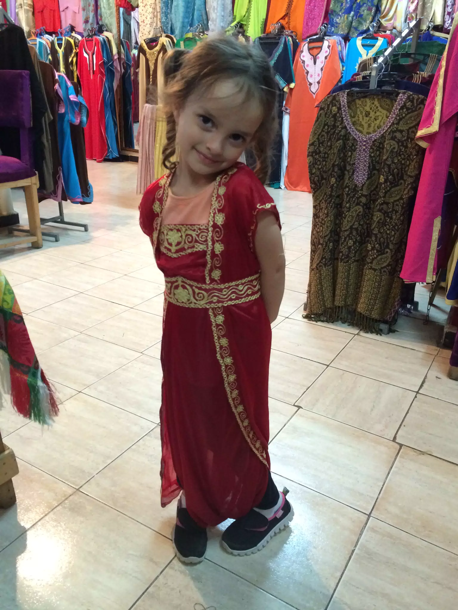 The Girls Trying on Moroccan Dresses