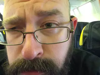 Selfie on Train Outside of London