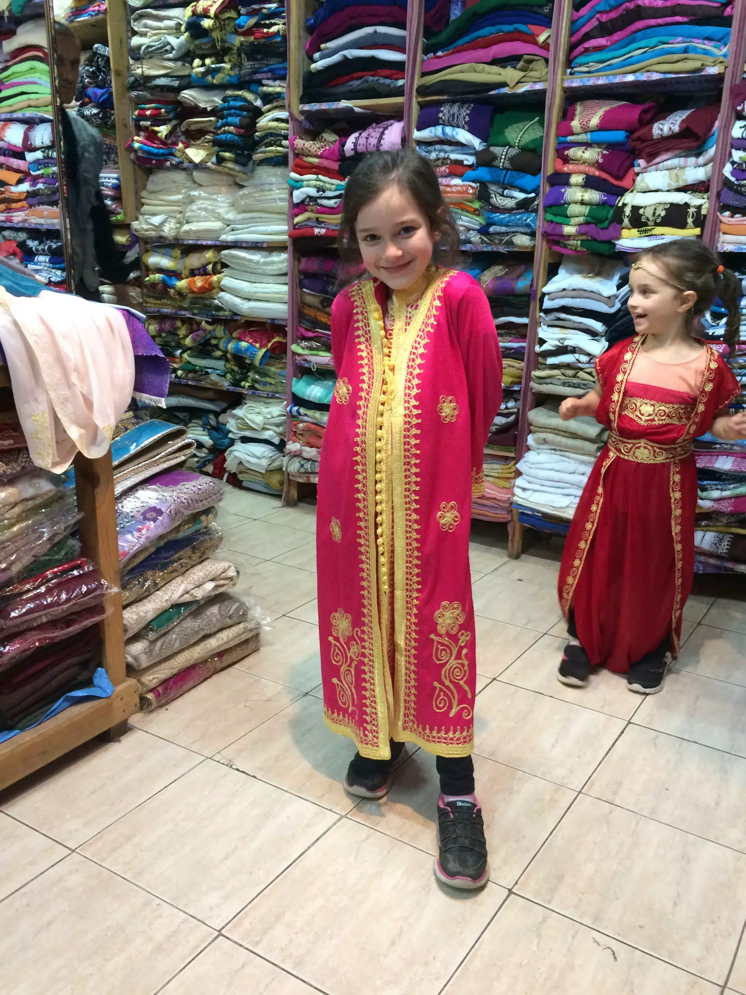 The Girls Trying on Moroccan Dresses