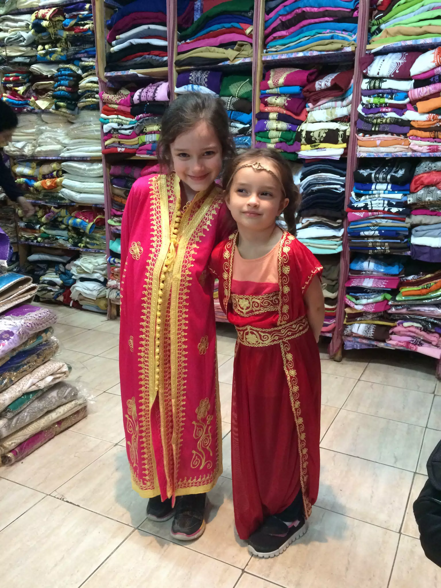 The Girls Trying on Moroccan Dresses