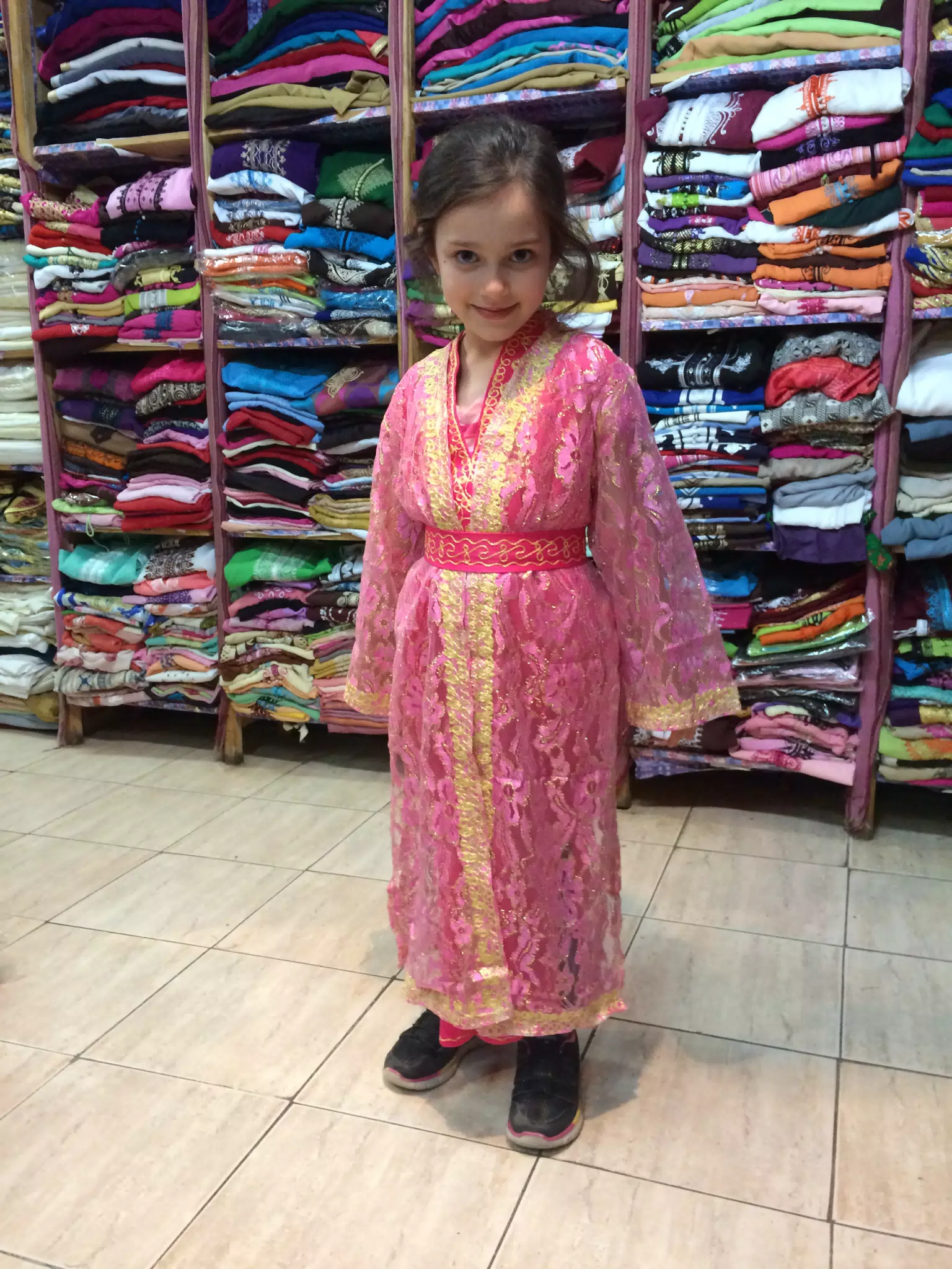 Liesl Trying on a Dress