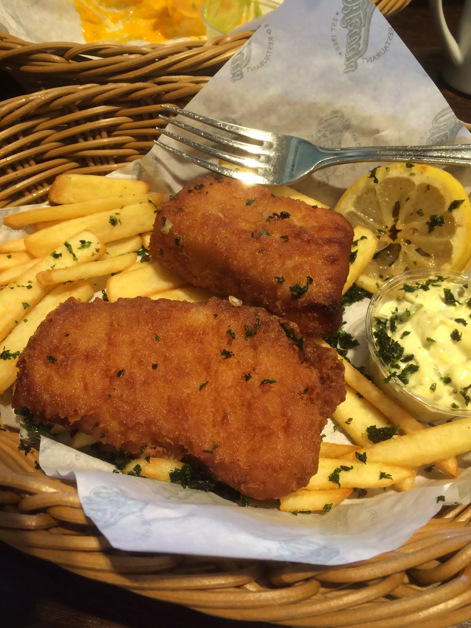 Fish and Chips at the Oslo Airport
