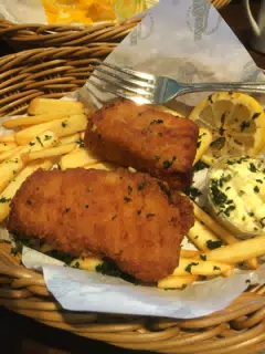 Fish and Chips at the Oslo Airport