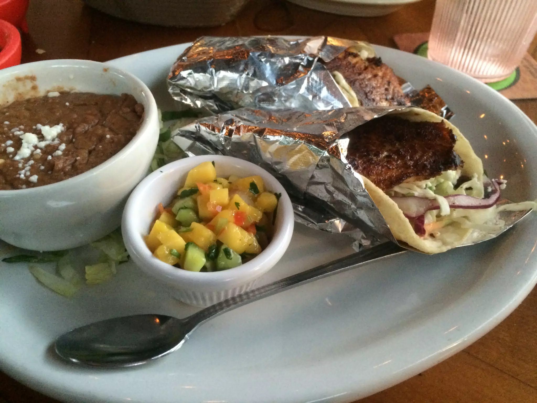 Fish Tacos at Jimmy Changa's in Texas