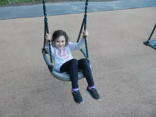 Liesl on Swing in Oslo, Norway