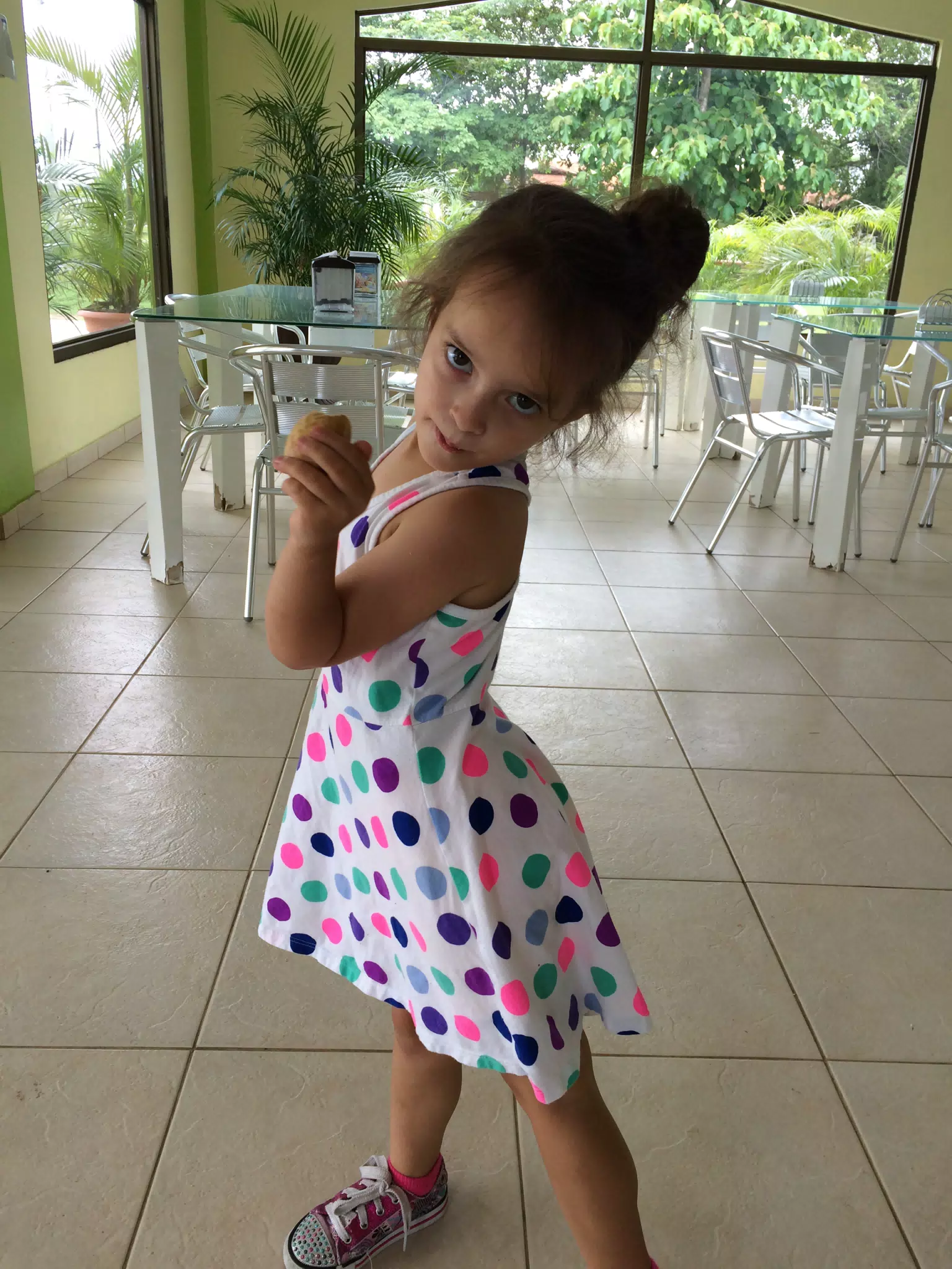 Luciana at the Pizza Place in Central Panama