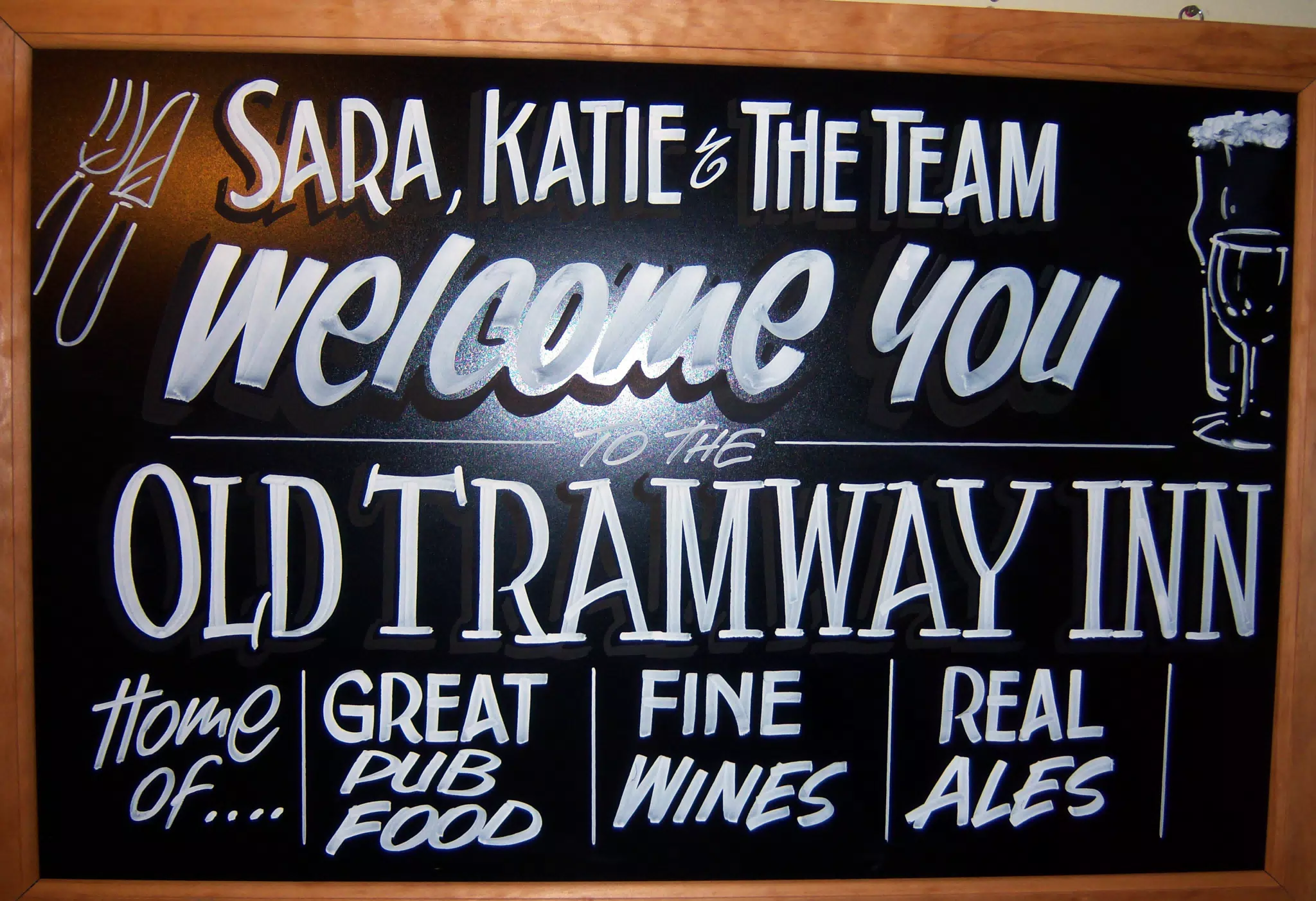 Sign at Old Tramway Inn in Stratford-upon-Avon