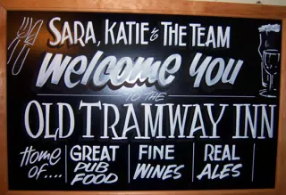 Sign at Old Tramway Inn in Stratford-upon-Avon