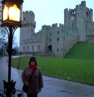 Dominica Looking at Lamppost at Warwick Castle