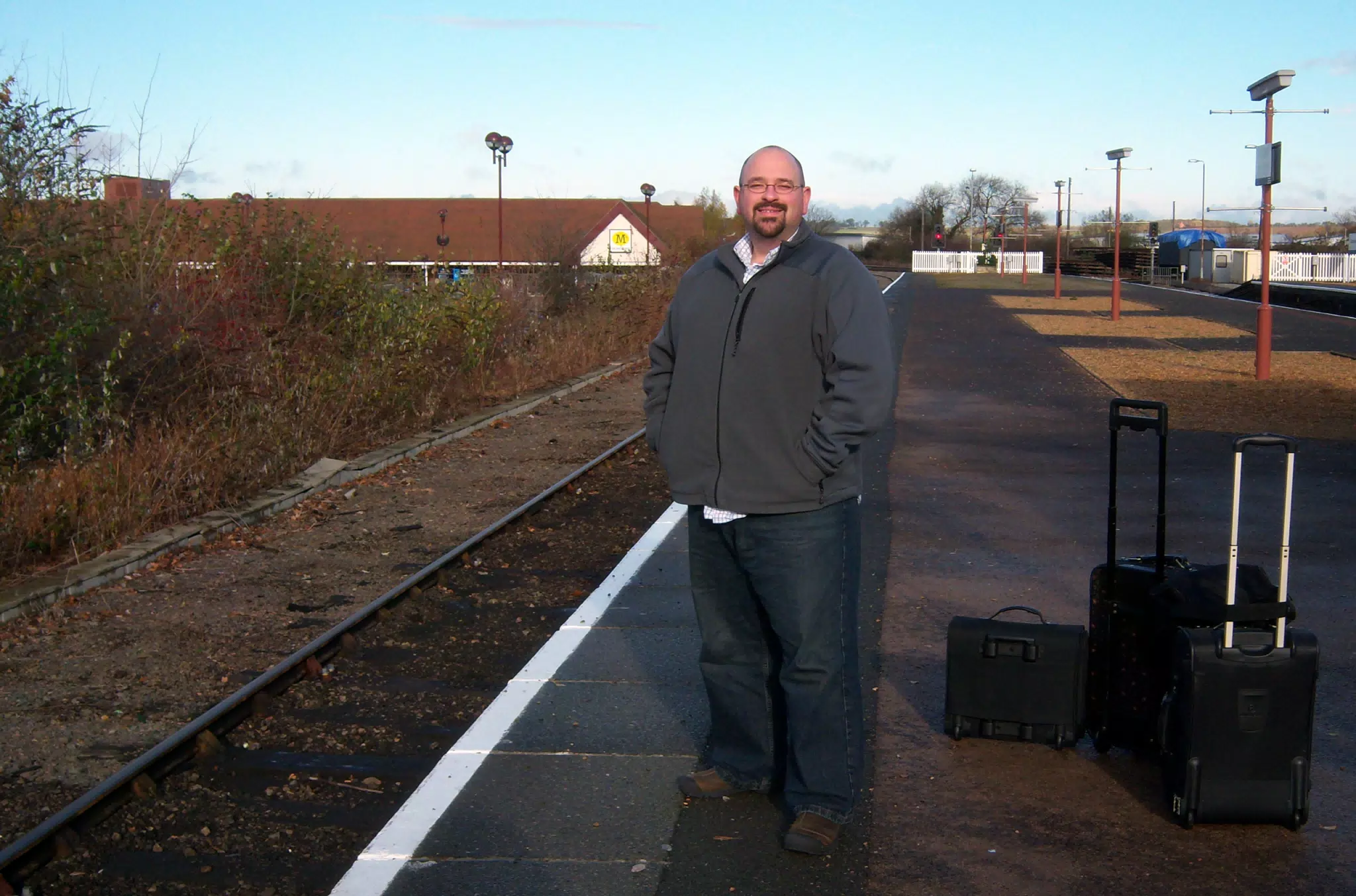 Scott at the Stratford-upon-Avon Train Station