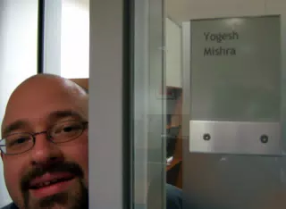 Scott at Yogesh's Office