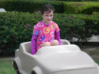 Liesl in Playground Car, Rio Hato