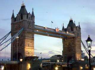 Tower Bridge at Night from Tower of London