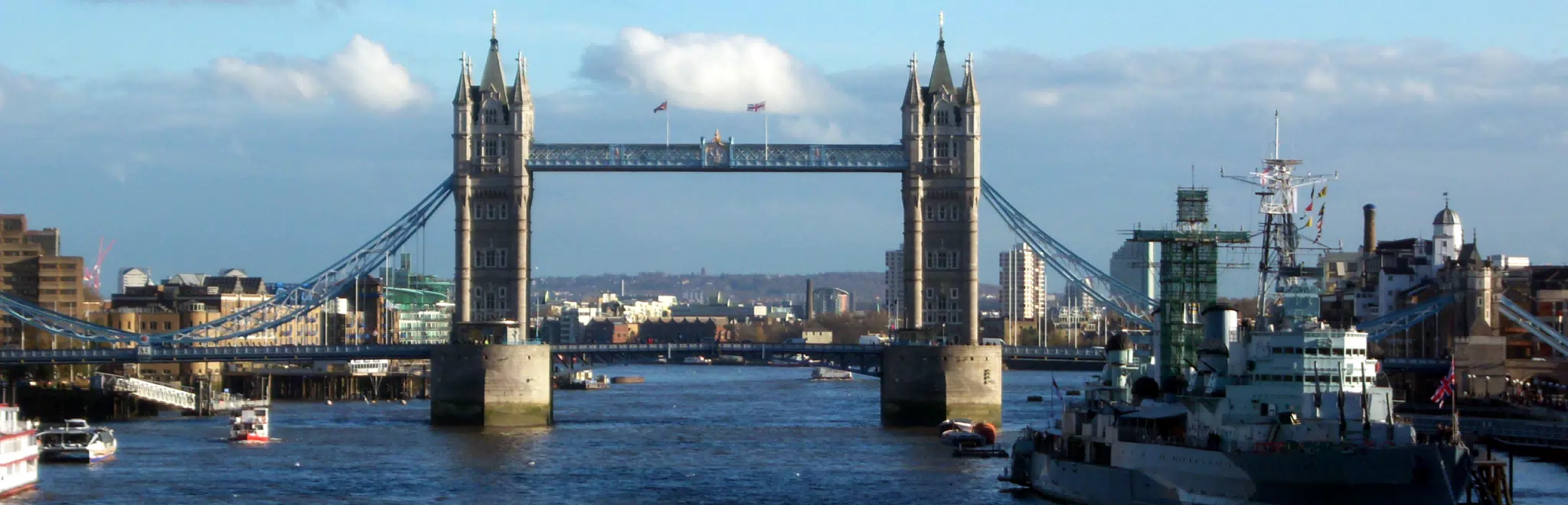 Thames River, Tower Bridge and Boats