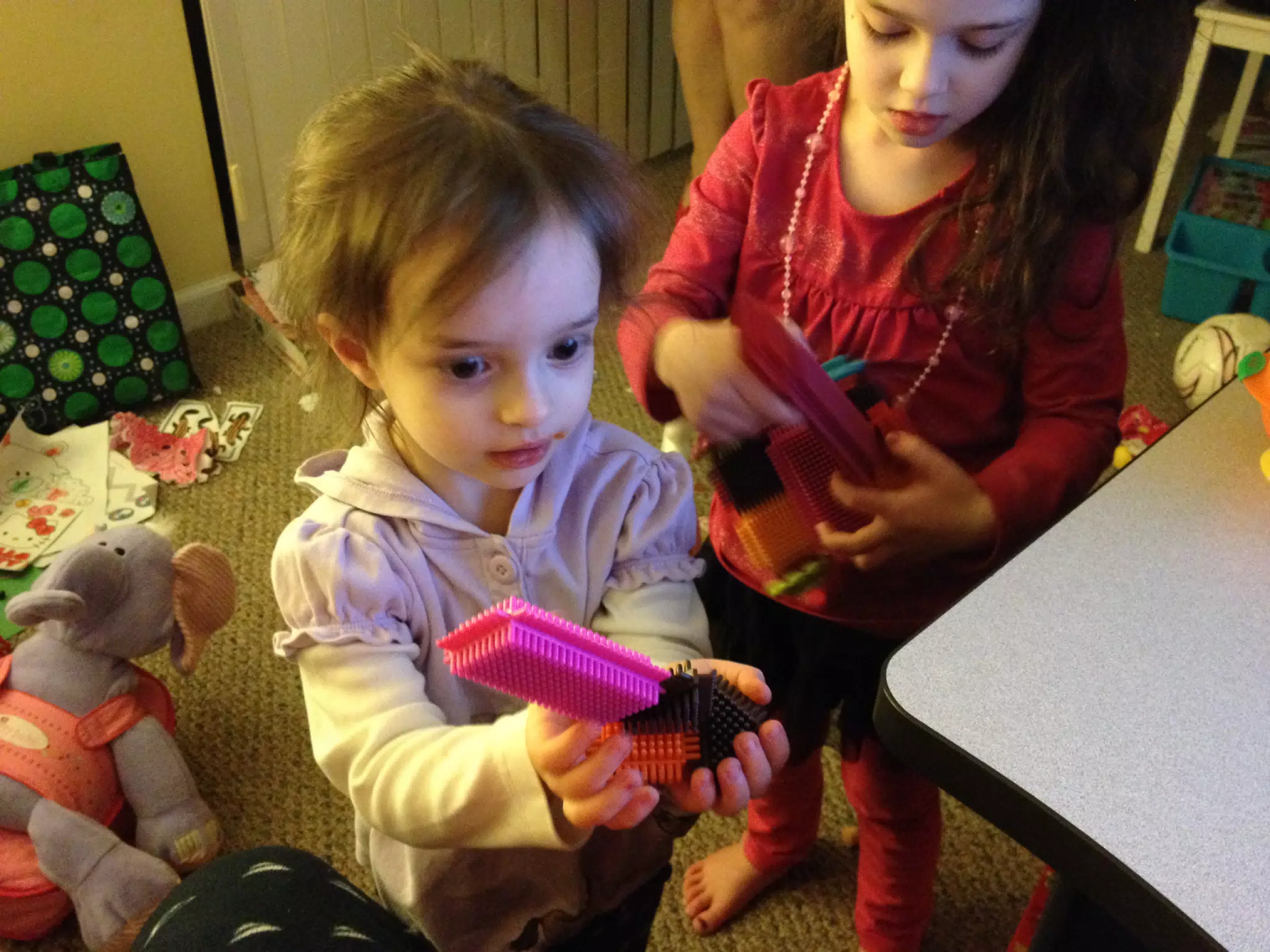 The Girls with Bristle Blocks