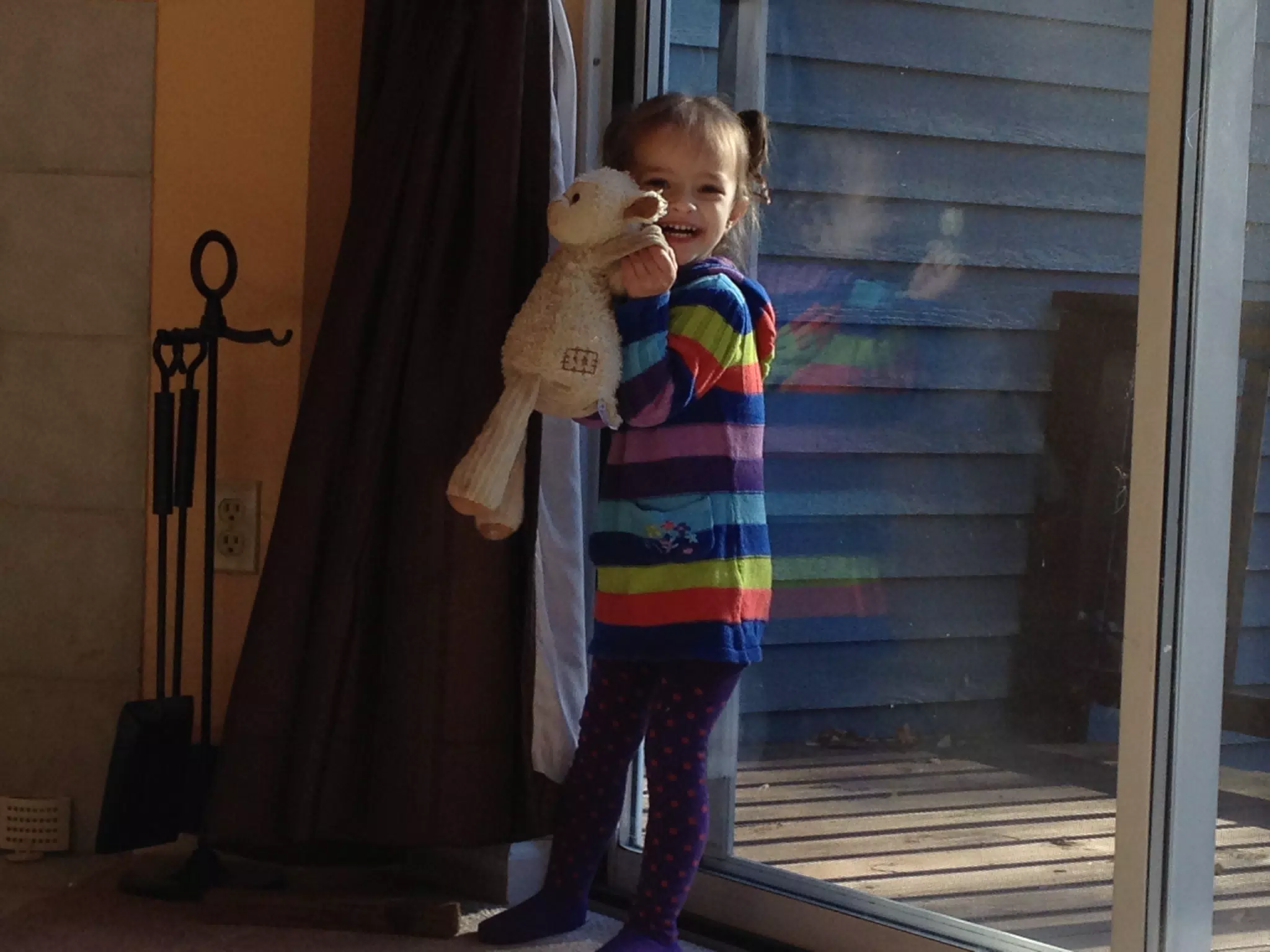 Luciana with Lambie by Back Door in Peekskill House