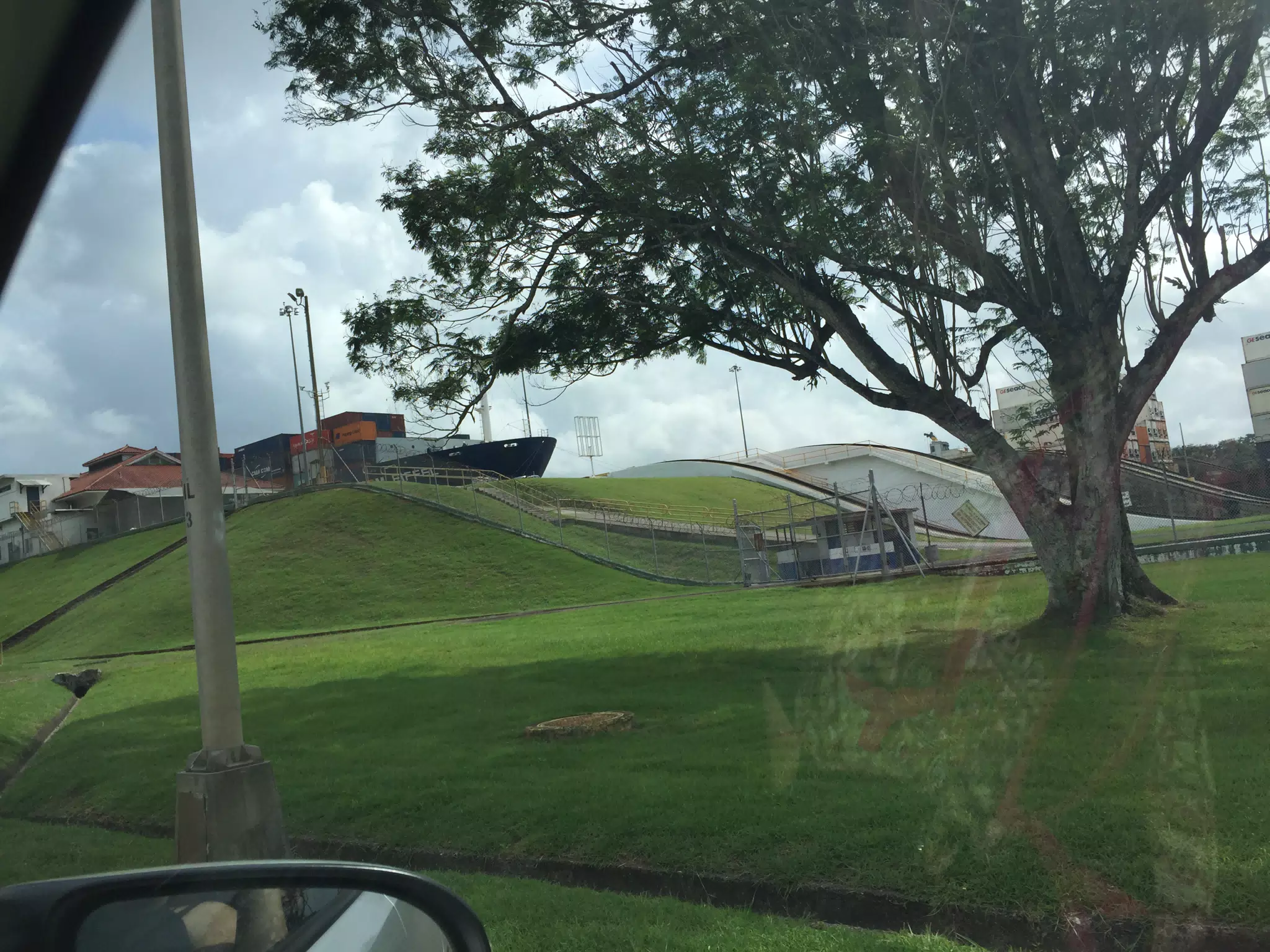 Ship in Gatún Lock of Panama Canal