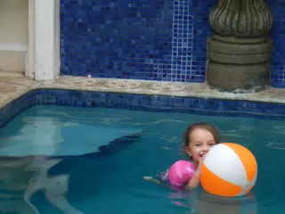 Luciana with the Ball in the Pool