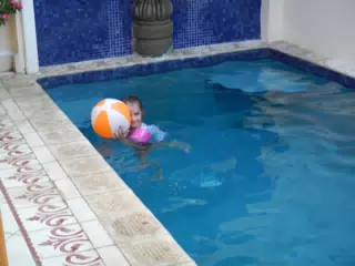 Luciana with the Ball in the Pool