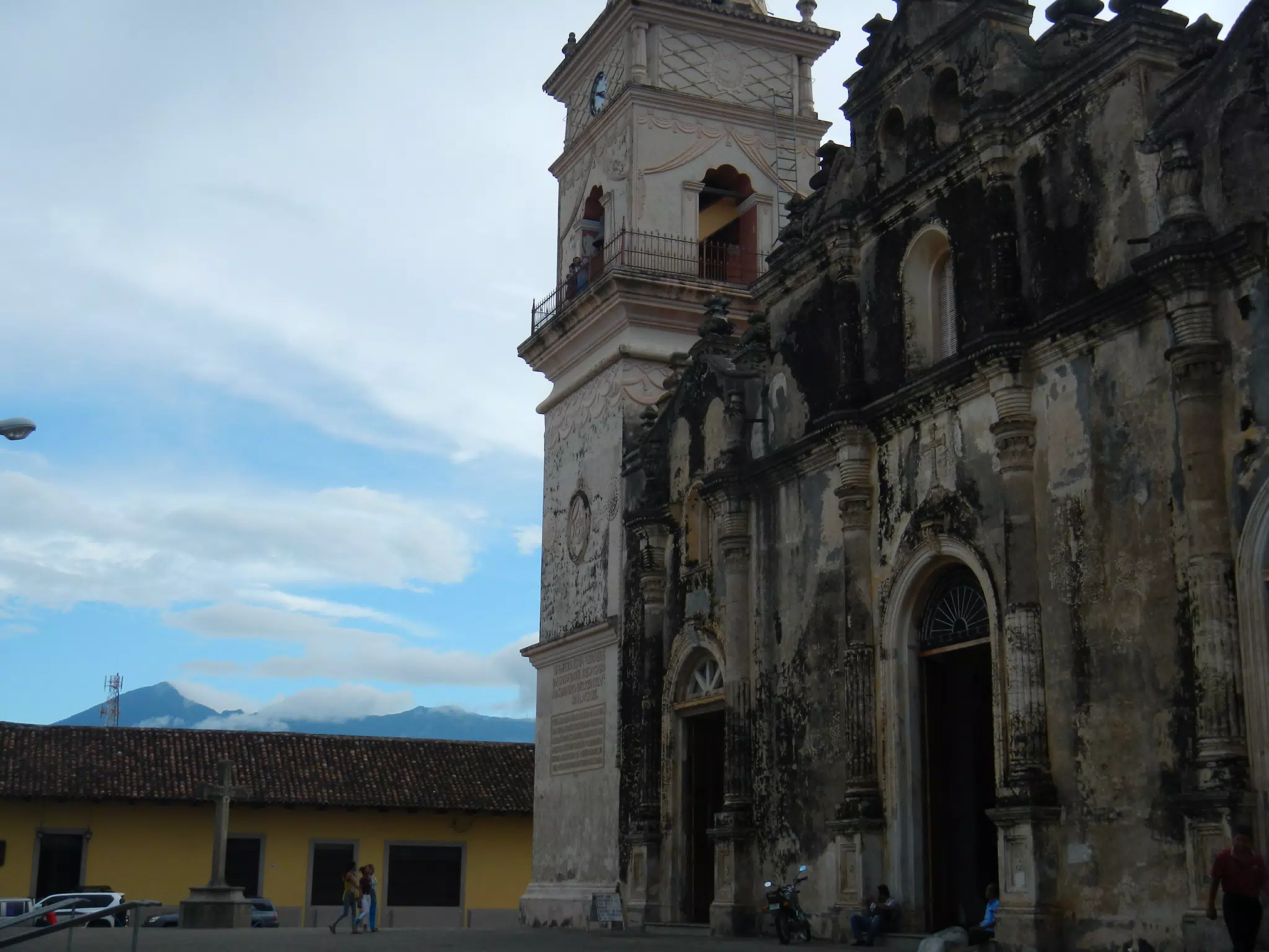 Church and Volcano in Granada Nicaragua