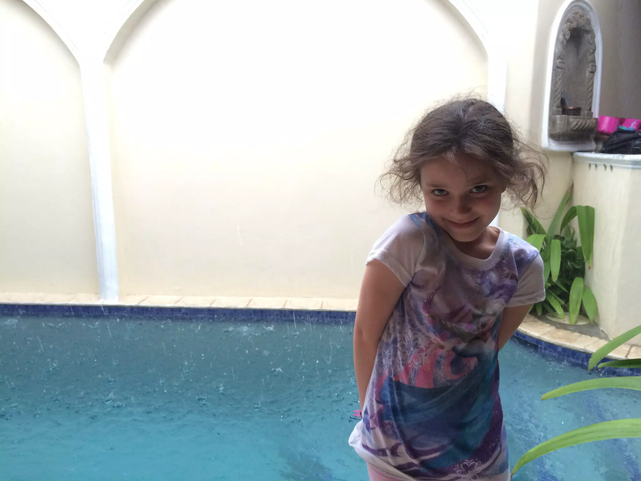 Liesl by the Pool in the Rain