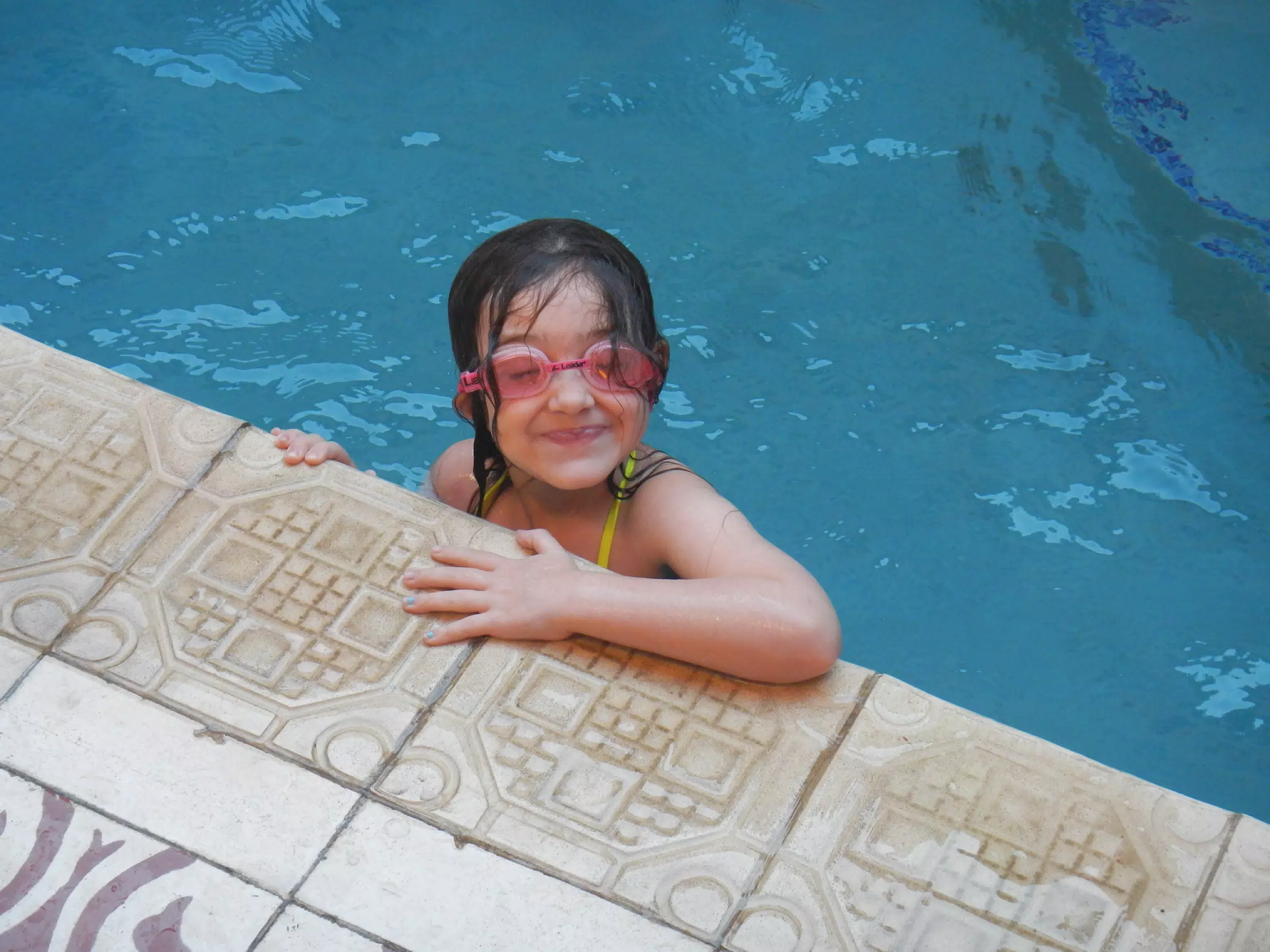 Liesl in the Pool with Goggles
