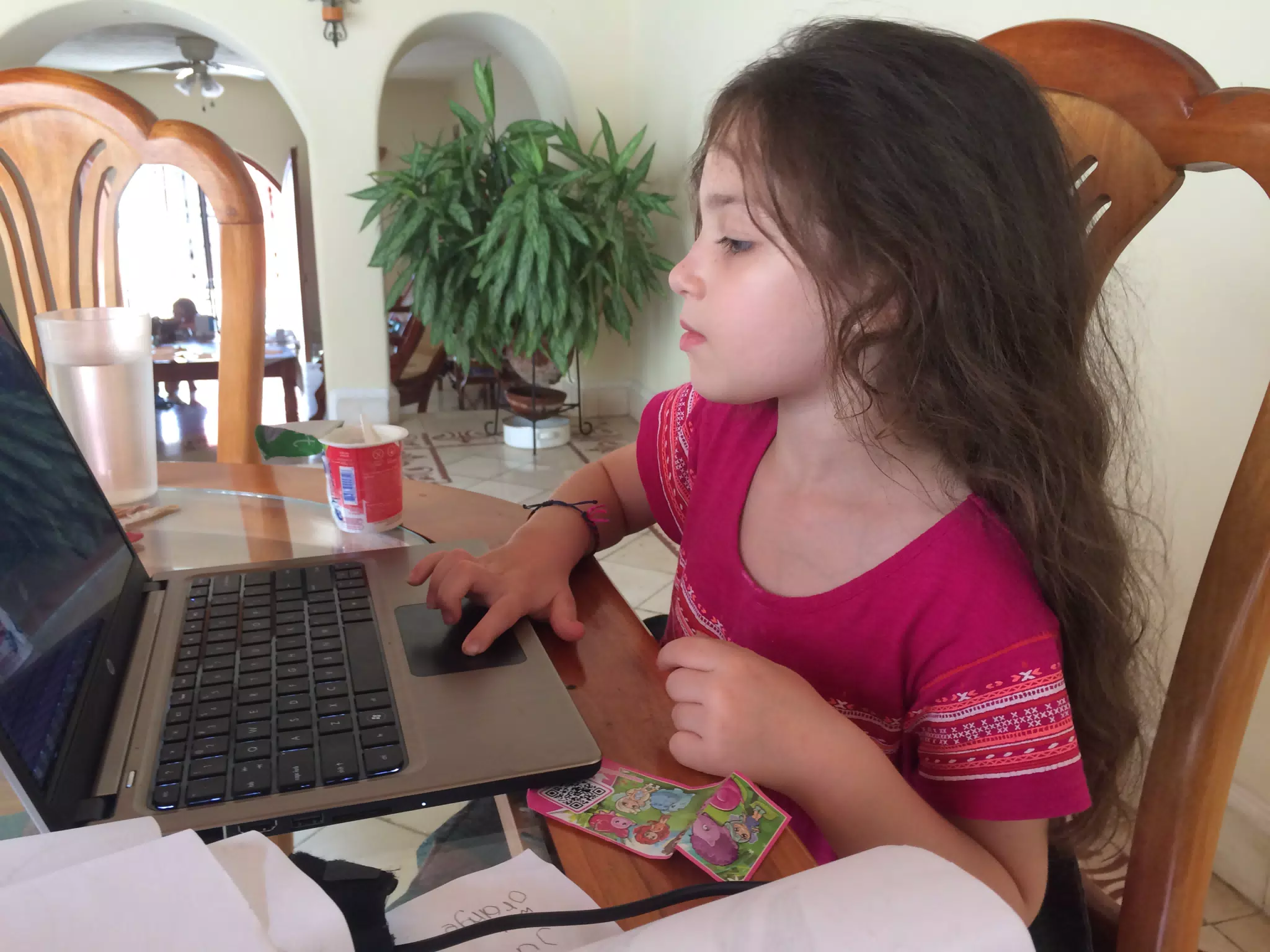 Liesl Playing Minecraft
