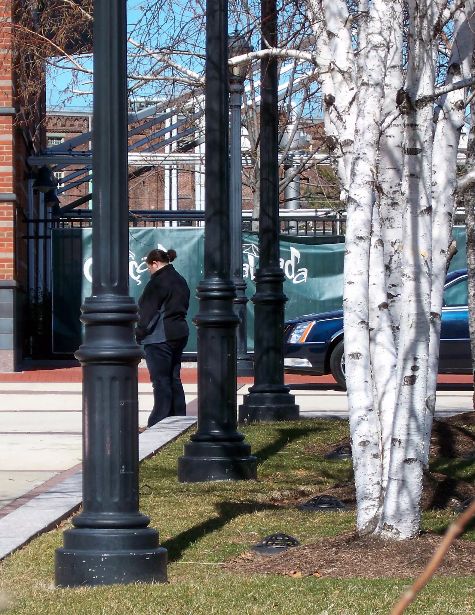 Dominica Taking GPS Readings at NJPAC